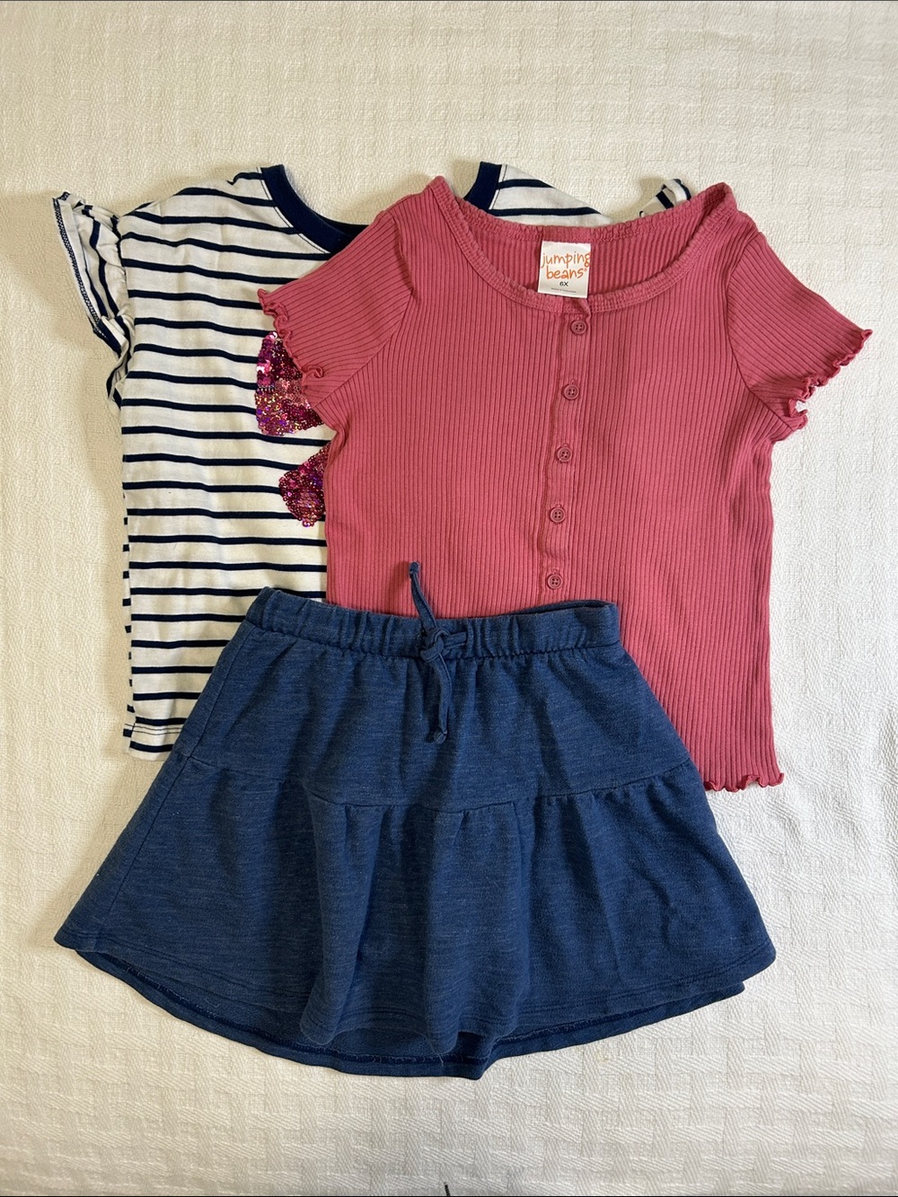 Jumping beans Girls Combo Two shirts and one skirt